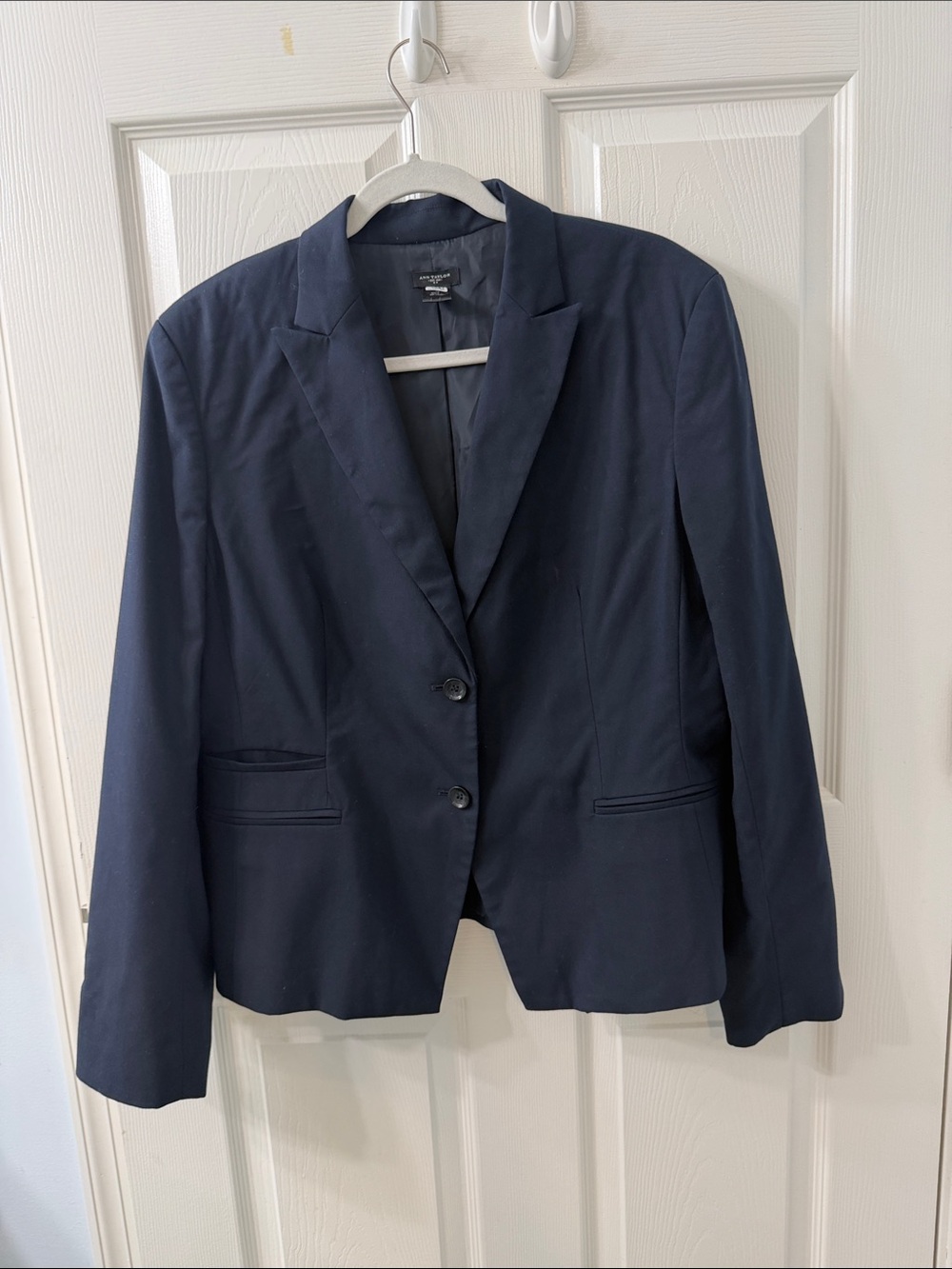 Ann Taylor Dark Navy Two-Button Tailored Blazer
